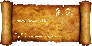 Hans Dominik névjegykártya